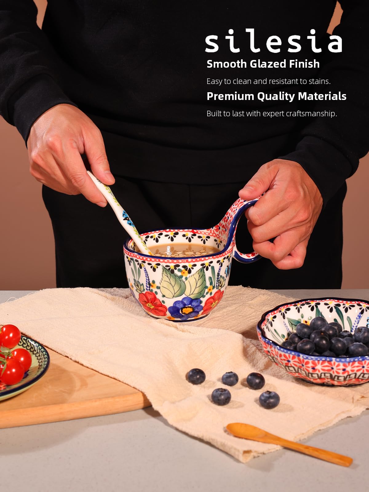 ⭐️ Bowl 3 (500ml) ボウル スリー 【公式】ソウルオブシベリア Amazon.com | silesia Handmade Loop Handle Soup Bowl, Plate and